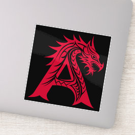 Adesivo Dragon Styled Letter A, Dragon Alphabet, Monogram