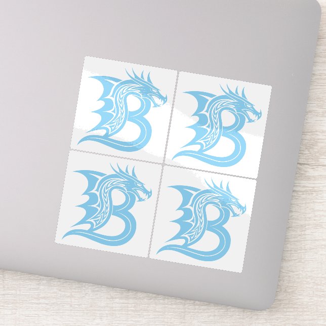 Adesivo Dragon Styled Letter B, Dragon Alphabet, Monogram (Detalhe)