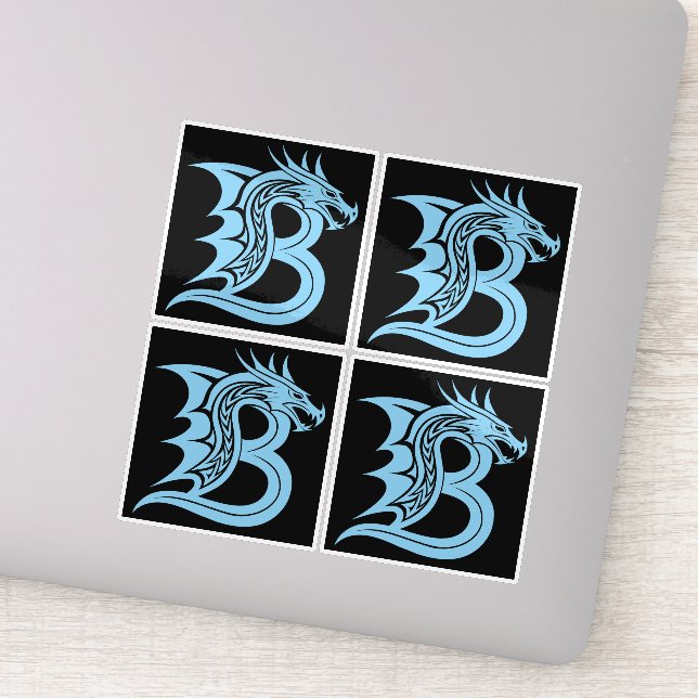 Adesivo Dragon Styled Letter B, Dragon Alphabet, Monogram (Detalhe)