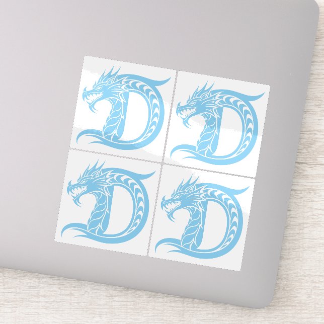 Adesivo Dragon Styled Letter D, Dragon Alphabet, Monogram (Detalhe)