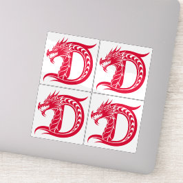 Adesivo Dragon Styled Letter D, Dragon Alphabet, Monogram