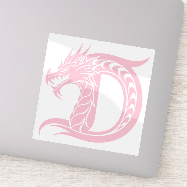 Adesivo Dragon Styled Letter D, Dragon Alphabet, Monogram (Detalhe)