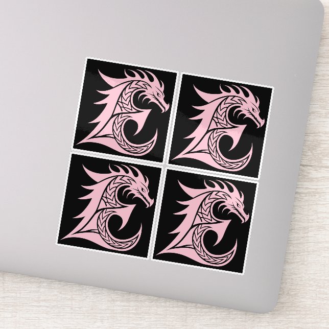 Adesivo Dragon Styled Letter E, Dragon Alphabet, Monogram (Detalhe)