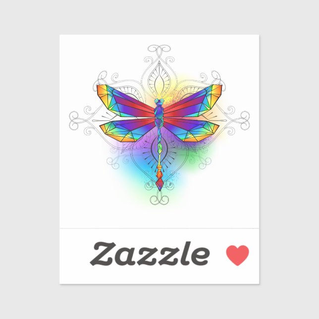 Adesivo Dragonfly Poligonal (Folha)