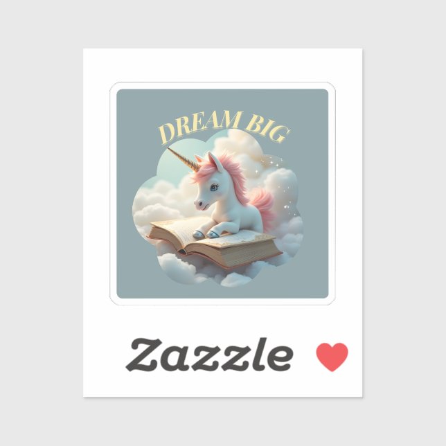 Adesivo Dream Big - Picante Unicórnio Bonito (Folha)