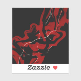 Adesivo Dreams and Nightmares Abstract Red Black Fluid Art