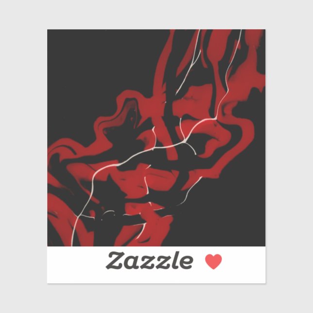 Adesivo Dreams and Nightmares Abstract Red Black Fluid Art (Folha)