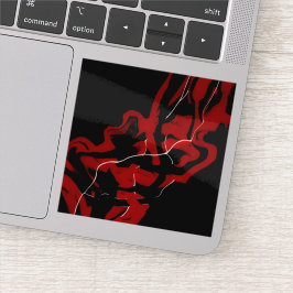 Adesivo Dreams and Nightmares Abstract Red Black Fluid Art