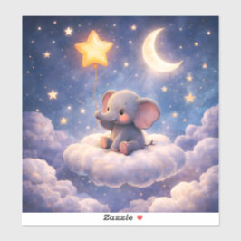 Adesivo Dreamy elephant and midnight stars large glossy ac
