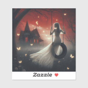Adesivo Dreamy Lady In White Gown