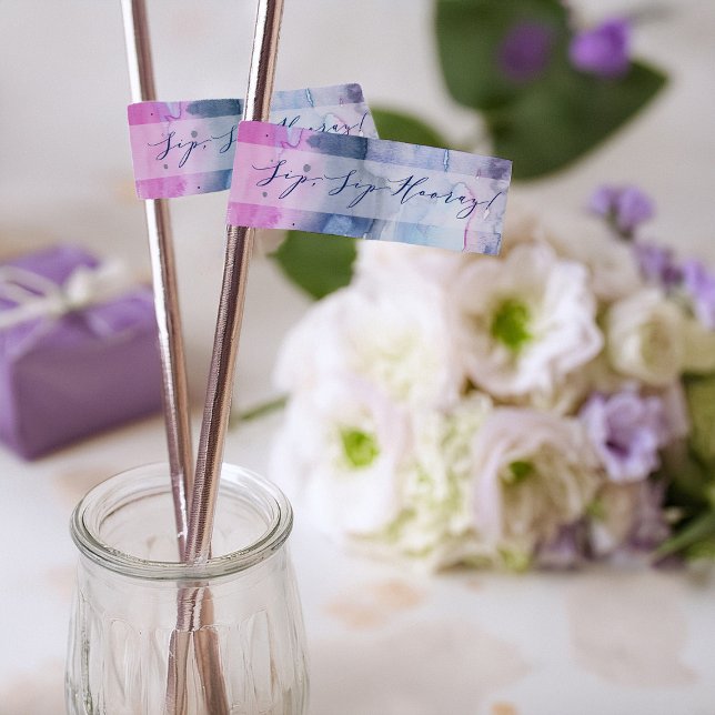 Adesivo Dreamy Spring Bridal Shower Straw Flag Stickers (Criador carregado)