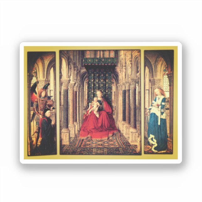 Adesivo Dresden Triptych (por Jan van Eyck, 1437) (Frente)