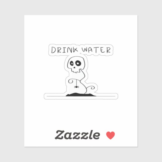 Adesivo Drink Water - Eat Drink And Be Scary Retro Classic (Folha)