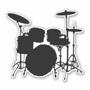 Adesivo Drumbeat Delight: Tambor Kit Silhouette