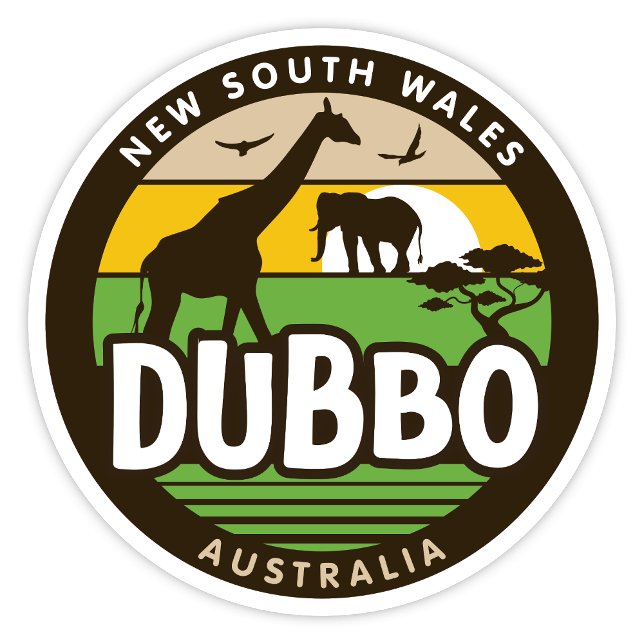 Adesivo Dubbo, New South Wales, Australia Sticker (Dubbo, New South Wales Australia Retro Round Sticker)