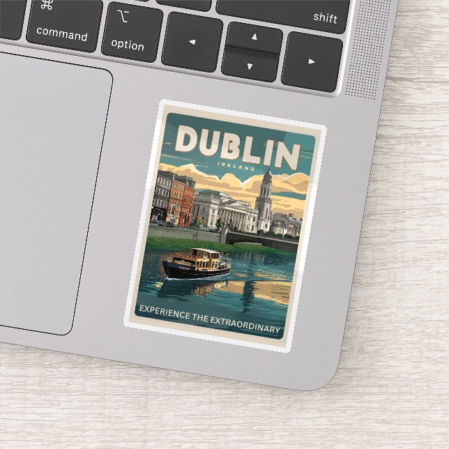 Adesivo Dublin antiga cidade, presentes de viagem da repúb (Detalhe)