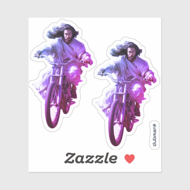 Adesivo Dubman Does Design: Jesus on Wheels, Heaven sent (Folha)