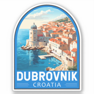 Adesivo Dubrovnik Croácia Viagem Art Vintage