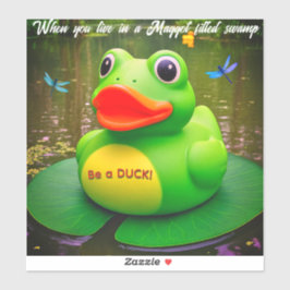 Adesivo Duck Frog Swamp Custom-Cut Vinyl Sticker