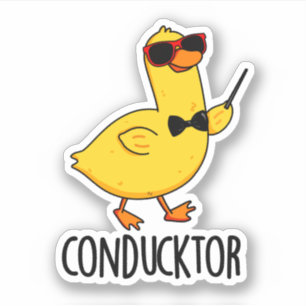 Adesivo Duck Pun, Condutor de Música Engraçado de Con-duck