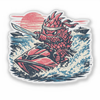 Adesivo Duelista de Jet Ski de Fruta do Dragão — Corrida d