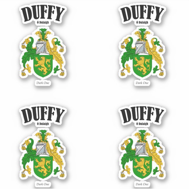 Adesivo Duffy Crest Tradução e significado irlandês (x4) (Frente)