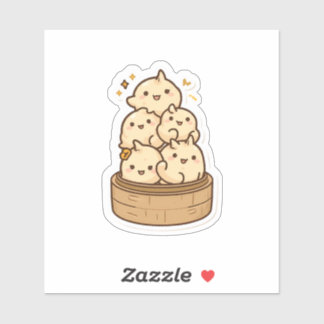 Adesivo Dumpling Tower Sticker – Kawaii Steamed Bun Party 