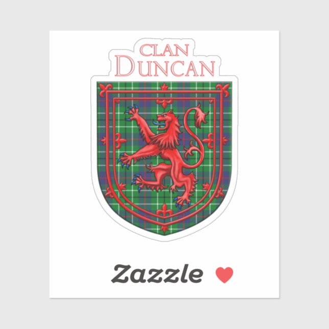Adesivo Duncan Tartan Scottish Xadrez Lion Rampant (Folha)
