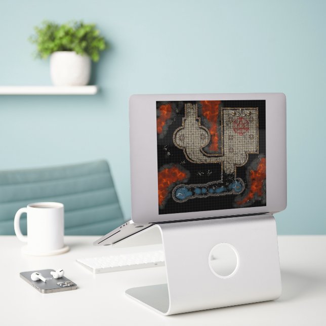 Adesivo Dungeon Azulejo Sticker: Oculto Subterrâneo (Laptop na mesa)