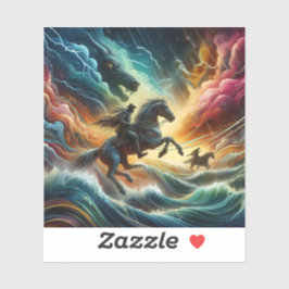 Adesivo Duo Dinâmico: Aventura Stormy Horseback