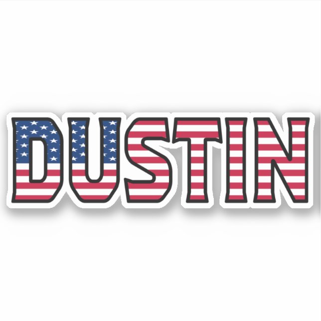 Adesivo Dustin Name Vorname USA Sticker Stickerset (Frente)