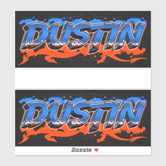 Adesivo Dustin Vorname Name Graffiti Aufkleber Sticker (Folha)