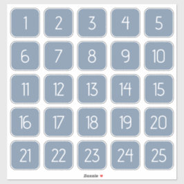 Adesivo Dusty Blue Customizable Square Number Stickers