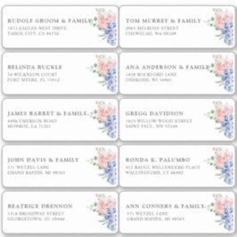 Adesivo Dusty Blue Pastel hydrangea Nome do convidado