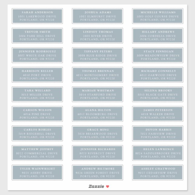 Adesivo Dusty Blue | Rótulos de Endereço de Convidado Indi (Folha)