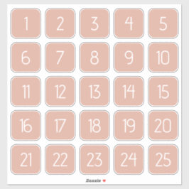 Adesivo Dusty Pink Customizable Square Number Stickers