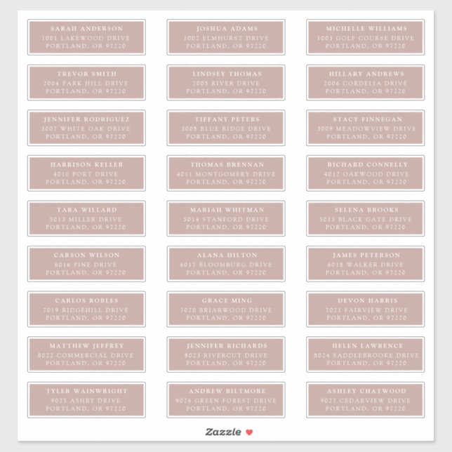 Adesivo Dusty Rosa | Rótulos de Endereço de Convidado Indi (Folha)