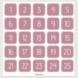 Adesivo Dusty Rose Customizable Square Number Stickers