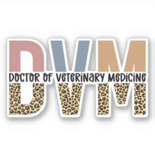 Adesivo DVM Doctor Veterinary Medicine Leopard Print