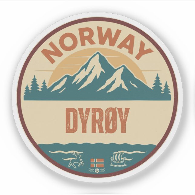 Adesivo Dyrøy, Norge Noruega (Frente)