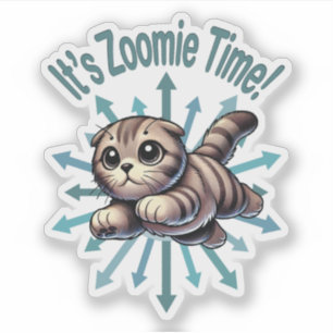 Adesivo É a Hora do Zoom Gato Scottish Fold