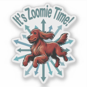 Adesivo É a Hora do Zoomie Irish Setter