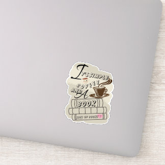 Adesivo É café simples e um livro