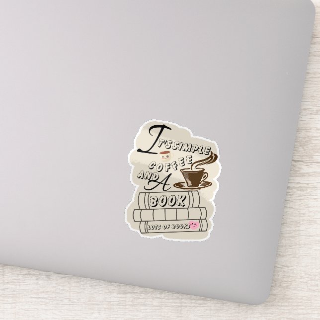 Adesivo É café simples e um livro (Detalhe)