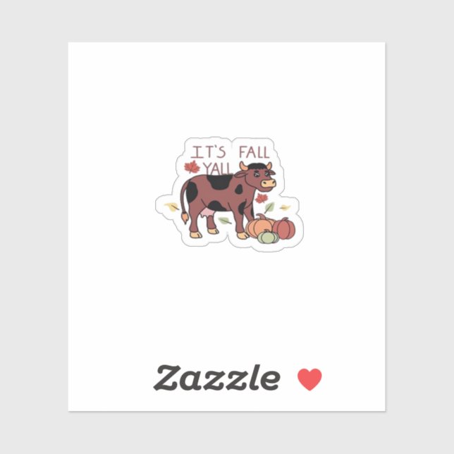 Adesivo É Estilo retrô de Vaca Queda (Folha)