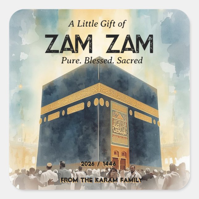 Adesivo e Etiqueta Personalizados Hajj Mubarak Par (Frente)