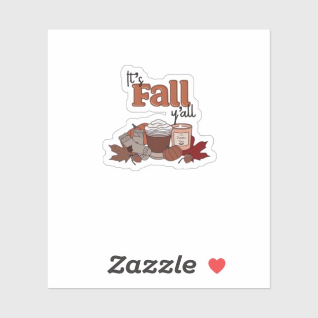 Adesivo É Fall Y’all Aestética Simples (Folha)
