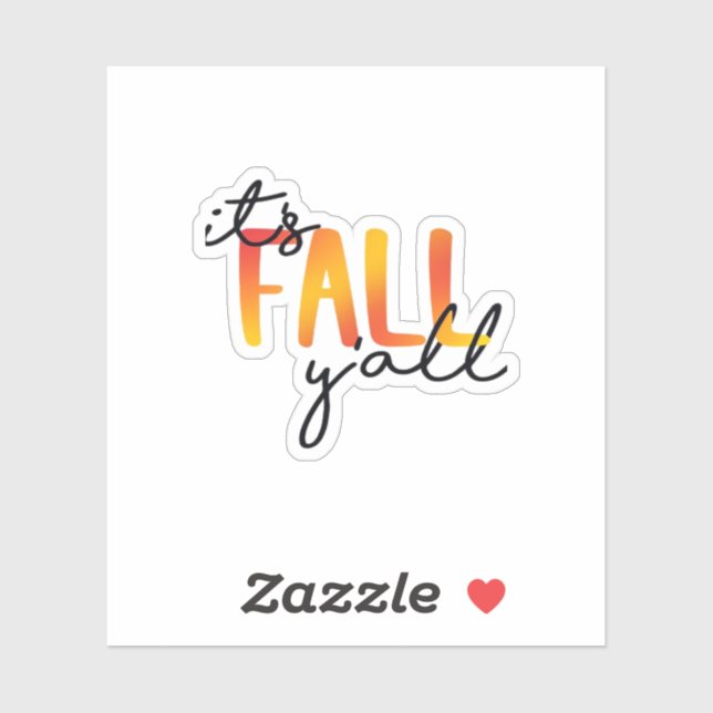 Adesivo É Fall Y’all Aestética Simples (Folha)