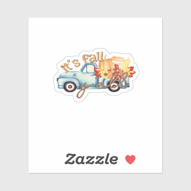 Adesivo É Fall Y’all Casual Engraçado (Folha)