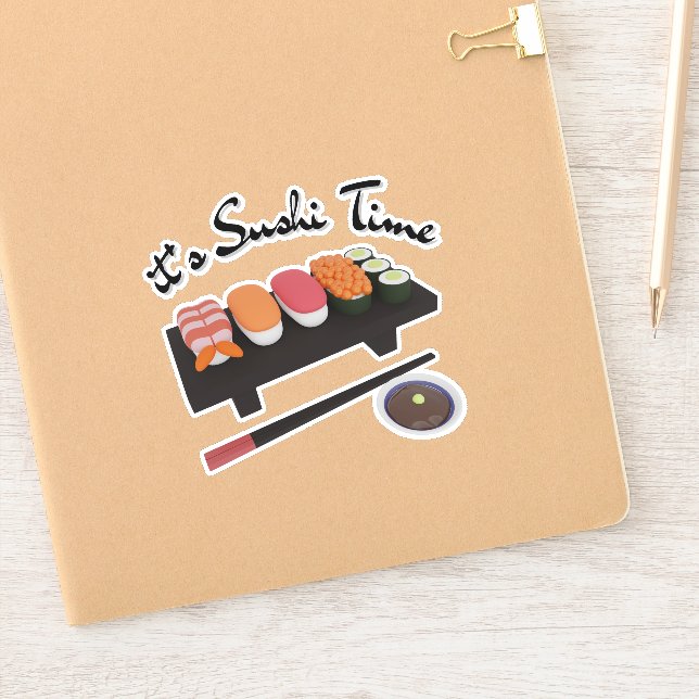 Adesivo É hora de sushi, sushi (Notebook)